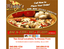 Tablet Screenshot of mionespizza.com